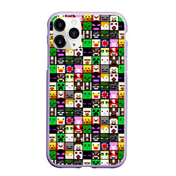 Чехол iPhone 11 Pro матовый Minecraft characters