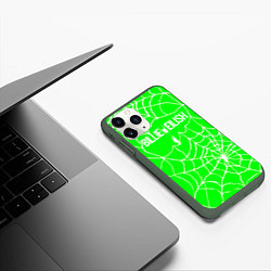 Чехол iPhone 11 Pro матовый Billie Eilish - паутина, цвет: 3D-темно-зеленый — фото 2