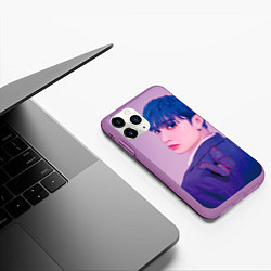 Чехол iPhone 11 Pro матовый Stray Kids 2nd World Tour Maniac Bang Chan, цвет: 3D-фиолетовый — фото 2