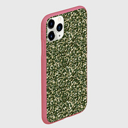 Чехол iPhone 11 Pro матовый Милитари круг мини, цвет: 3D-малиновый — фото 2
