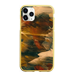 Чехол iPhone 11 Pro матовый Туманные сюрреалистичные краски, цвет: 3D-желтый