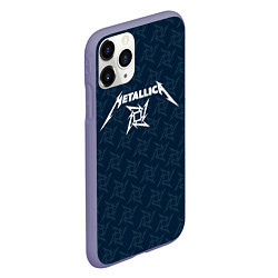 Чехол iPhone 11 Pro матовый Metallica - паттерн, цвет: 3D-серый — фото 2