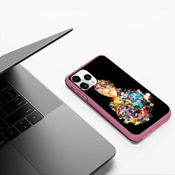 Чехол iPhone 11 Pro матовый Все арки - One Punch Man, цвет: 3D-малиновый — фото 2