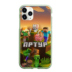 Чехол iPhone 11 Pro матовый Артур Minecraft