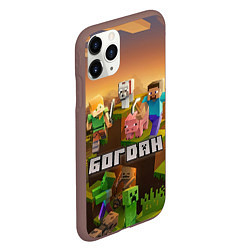 Чехол iPhone 11 Pro матовый Богдан Minecraft, цвет: 3D-коричневый — фото 2