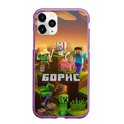 Чехол iPhone 11 Pro матовый Борис Minecaft