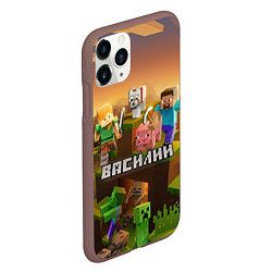 Чехол iPhone 11 Pro матовый Василий Minecraft, цвет: 3D-коричневый — фото 2