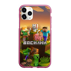 Чехол iPhone 11 Pro матовый Василий Minecraft