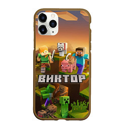 Чехол iPhone 11 Pro матовый Виктор Minecraft
