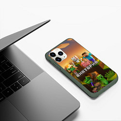 Чехол iPhone 11 Pro матовый Виктория Minecraft, цвет: 3D-темно-зеленый — фото 2