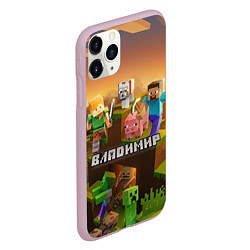 Чехол iPhone 11 Pro матовый Владимир Minecraft, цвет: 3D-розовый — фото 2