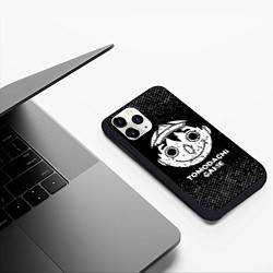 Чехол iPhone 11 Pro матовый Tomodachi Game с потертостями на темном фоне, цвет: 3D-черный — фото 2