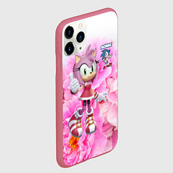 Чехол iPhone 11 Pro матовый Sonic - Amy Rose - Video game, цвет: 3D-малиновый — фото 2