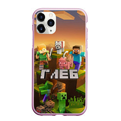 Чехол iPhone 11 Pro матовый Глеб Minecraft