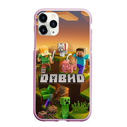 Чехол iPhone 11 Pro матовый Давид Minecraft, цвет: 3D-розовый