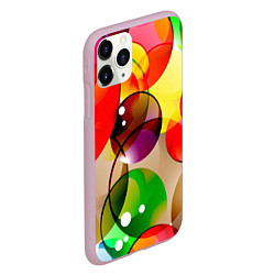 Чехол iPhone 11 Pro матовый Большие мыльные пузыри, цвет: 3D-розовый — фото 2