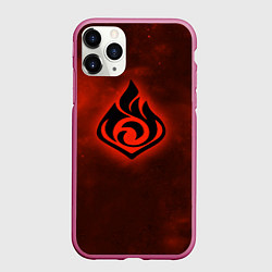 Чехол iPhone 11 Pro матовый ПИРО элемент Genshin Impact