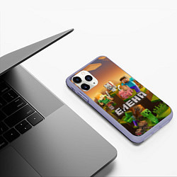 Чехол iPhone 11 Pro матовый Елена Minecraft, цвет: 3D-светло-сиреневый — фото 2