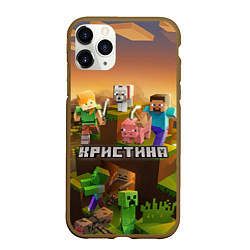 Чехол iPhone 11 Pro матовый Кристина Minecraft