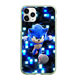 Чехол iPhone 11 Pro матовый Sonic neon squares