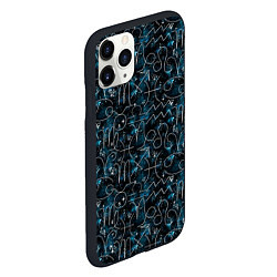 Чехол iPhone 11 Pro матовый Знаки зодиака и звезды на сине- черном фоне, цвет: 3D-черный — фото 2