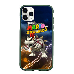 Чехол iPhone 11 Pro матовый Dry Bowser - Super Mario 3D World - Nintendo, цвет: 3D-темно-зеленый