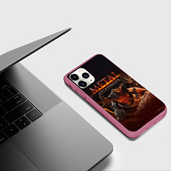 Чехол iPhone 11 Pro матовый Полудемон Metal Hellsinger, цвет: 3D-малиновый — фото 2