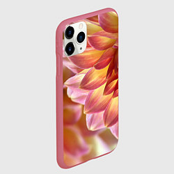 Чехол iPhone 11 Pro матовый Оранжевые георгины лепестки, цвет: 3D-малиновый — фото 2
