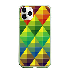 Чехол iPhone 11 Pro матовый Узор из разноцветных фигур