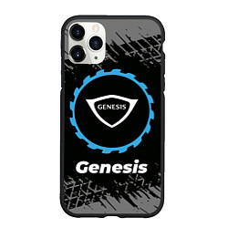 Чехол iPhone 11 Pro матовый Genesis в стиле Top Gear со следами шин на фоне