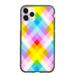 Чехол iPhone 11 Pro матовый Узор из разноцветных ромбов