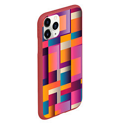 Чехол iPhone 11 Pro матовый Квадрат и прямоугольники, цвет: 3D-красный — фото 2