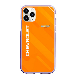 Чехол iPhone 11 Pro матовый Chevrolet Абстракция жёлтая