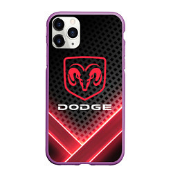 Чехол iPhone 11 Pro матовый Dodge карбон