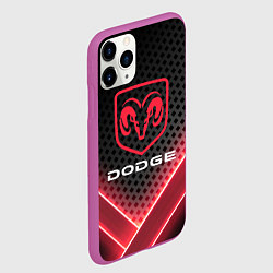 Чехол iPhone 11 Pro матовый Dodge карбон, цвет: 3D-фиолетовый — фото 2