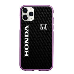 Чехол iPhone 11 Pro матовый Honda карбон, цвет: 3D-фиолетовый