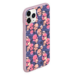 Чехол iPhone 11 Pro матовый Черепа разной формы, цвет: 3D-розовый — фото 2