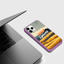 Чехол iPhone 11 Pro матовый Wild spaces - акварельный пейзаж, цвет: 3D-фиолетовый — фото 2