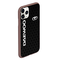 Чехол iPhone 11 Pro матовый Daewoo Карбон, цвет: 3D-коричневый — фото 2