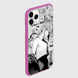Чехол iPhone 11 Pro матовый Страницы манги - Макима - Человек бензопила, цвет: 3D-фиолетовый — фото 2