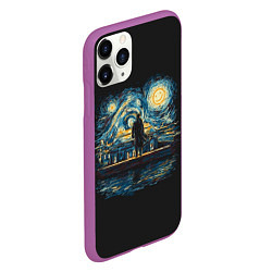Чехол iPhone 11 Pro матовый Звездная Ночь пародия, цвет: 3D-фиолетовый — фото 2