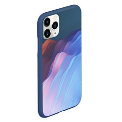 Чехол iPhone 11 Pro матовый Волнообразные абстрактные субстанции, цвет: 3D-тёмно-синий — фото 2
