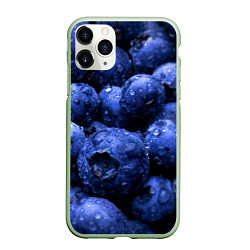 Чехол iPhone 11 Pro матовый Роса на чернике, цвет: 3D-салатовый