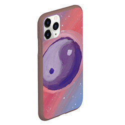 Чехол iPhone 11 Pro матовый Планета Инь-Янь, цвет: 3D-коричневый — фото 2