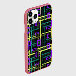 Чехол iPhone 11 Pro матовый Геометрический узор с мраморной текстурой, цвет: 3D-малиновый — фото 2