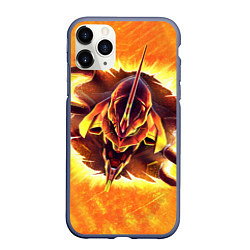 Чехол iPhone 11 Pro матовый Evangelion fire