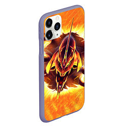 Чехол iPhone 11 Pro матовый Evangelion fire, цвет: 3D-серый — фото 2