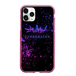 Чехол iPhone 11 Pro матовый Evangelion neon logo, цвет: 3D-малиновый