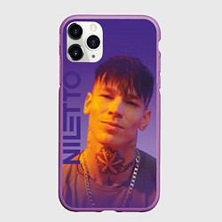 Чехол iPhone 11 Pro матовый Niletto на фиолетовом фоне