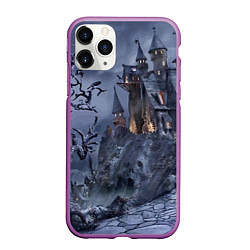 Чехол iPhone 11 Pro матовый Старый заброшенный замок - Halloween, цвет: 3D-фиолетовый